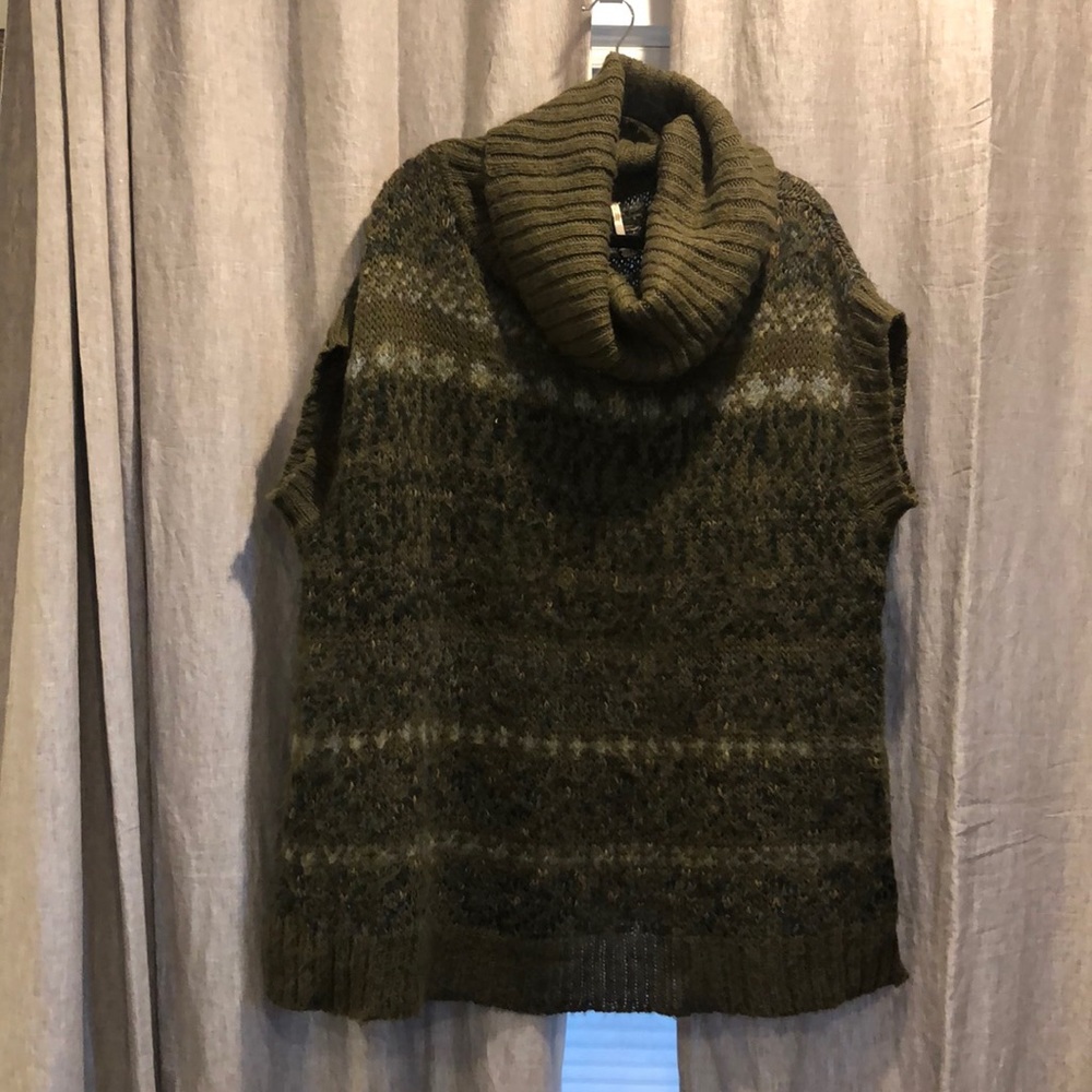 Free People Cowl Neck Short Sleeve Sweater